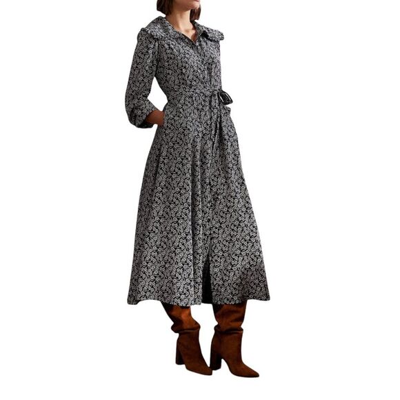 NWT Boden Long Sleeve Midi Floral Dress Size US 6 - Picture 2 of 9